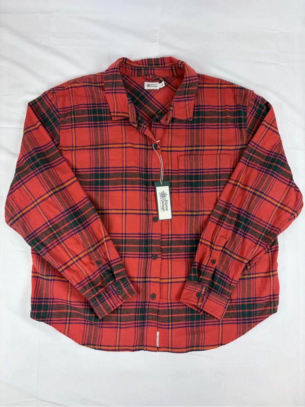 *NEW* Alpine Design Plaid Flannel Shirt 100% Cotton Women’s XL Red